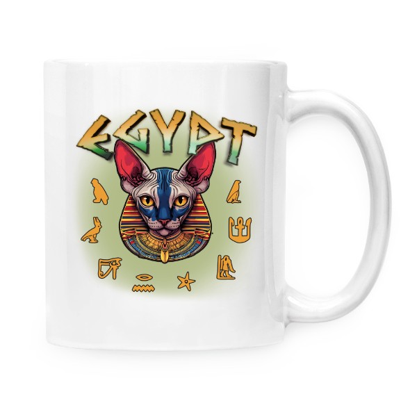 Hrnek malý bílý s potiskem Egypt