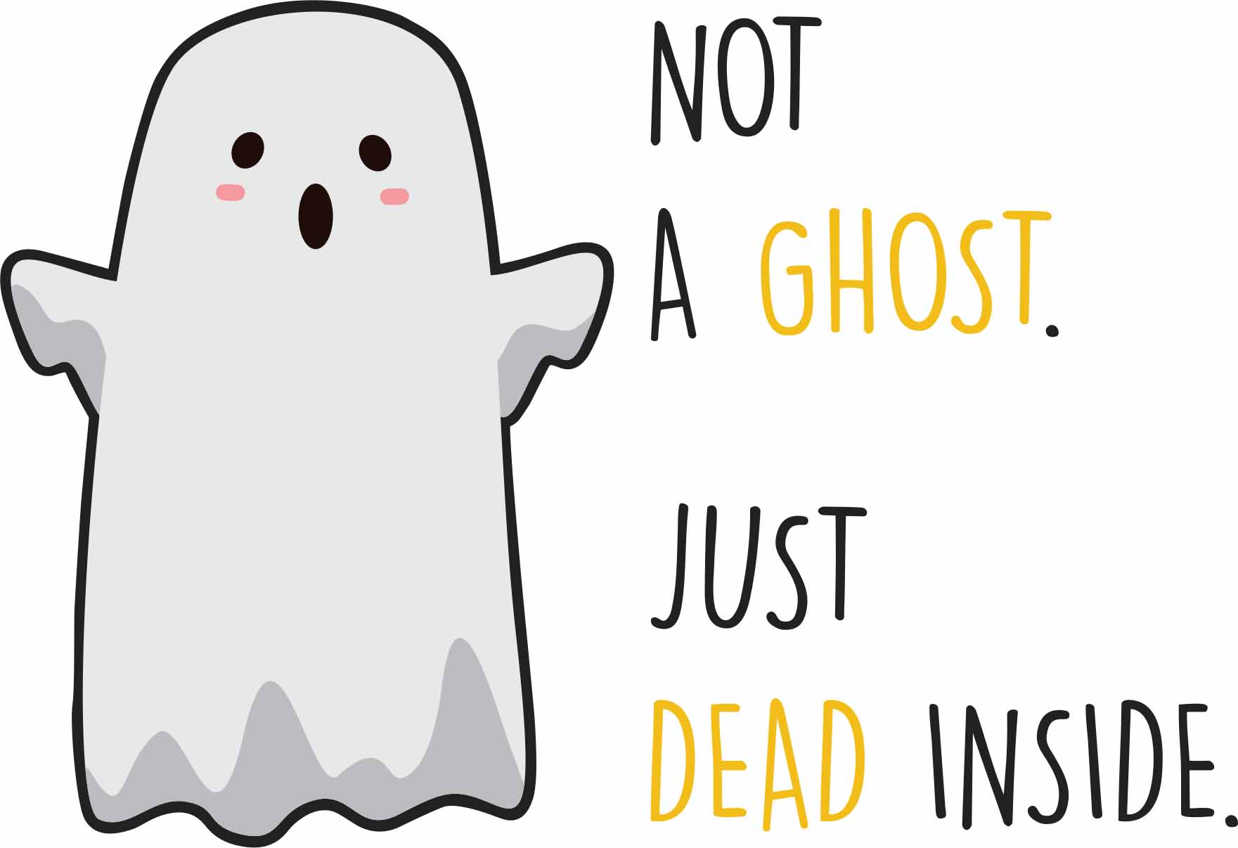 Hrnček malý biely s potlačou Dead inside