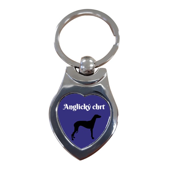 Heart keychain s potiskem English greyhound on the road