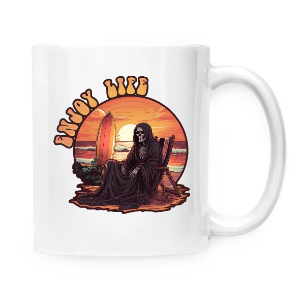 Hrnek malý bílý s potiskem Enjoy life