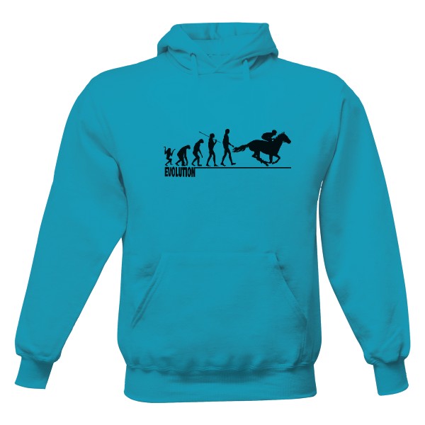 Pánská mikina s kapucí s potiskem Evoluce dostih pán