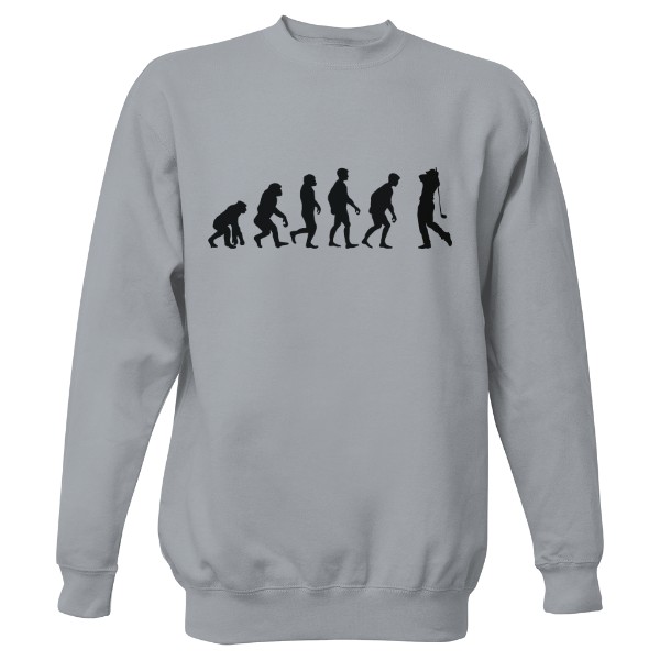 Mikina bez kapucne Unisex s potlačou Evoluce golfista