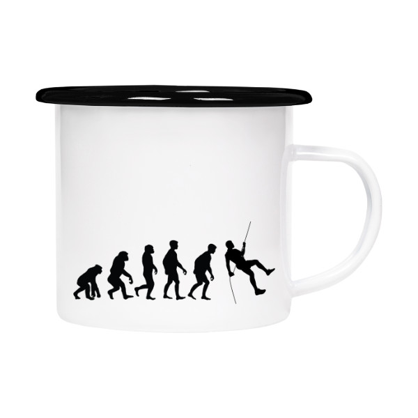 Plecháčik- smaltový lem s potlačou Evoluce horolezec