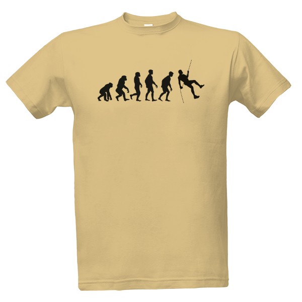 Tričko s potiskem Evoluce horolezec