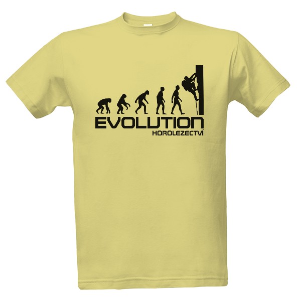 Tričko s potiskem Evoluce horolezectví