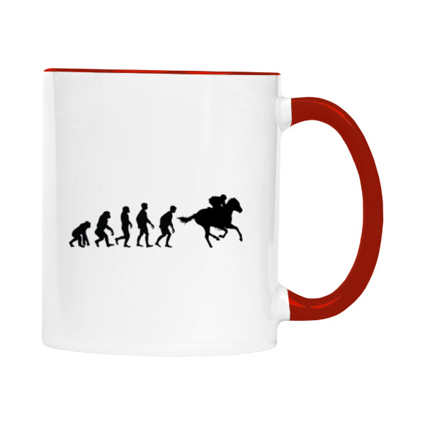 Cup colourful s potiskem Evoluce jezdec