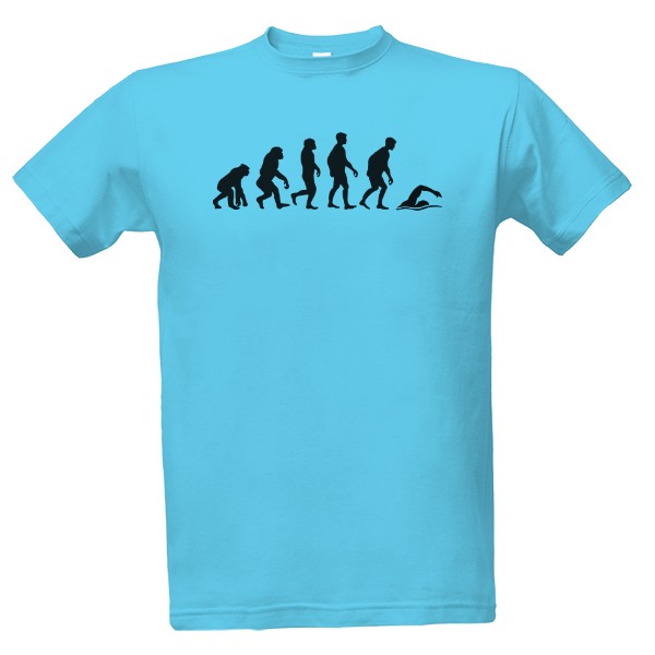 Tričko s potiskem Evoluce plavec