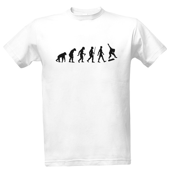 Tričko s potiskem Evoluce skateboardista