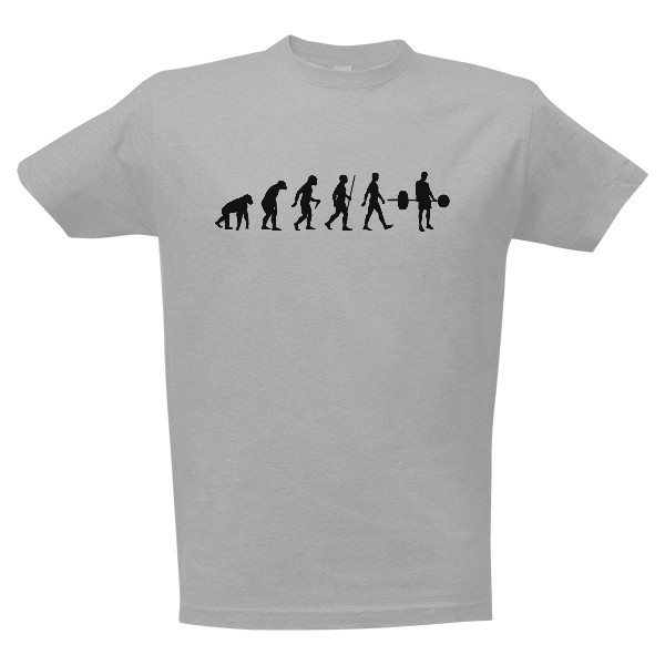 Tričko s potlačou Evoluce vzpierač