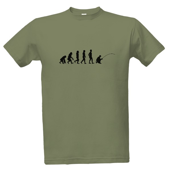 Tričko s potlačou Evoluce Rybár