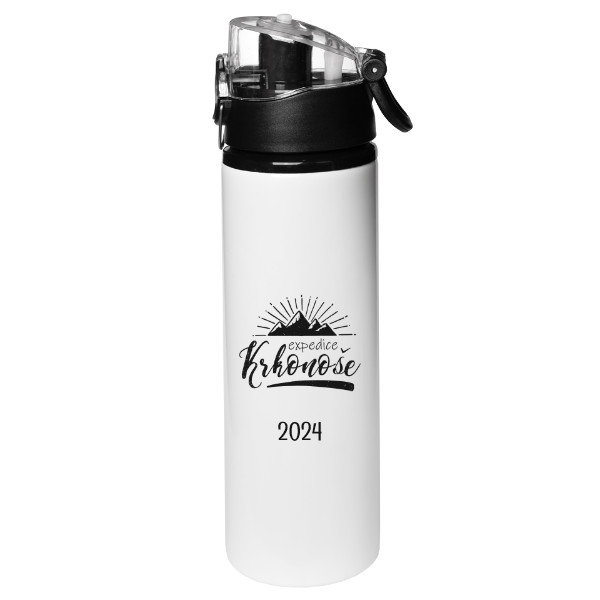 Sportovní kovová láhev  s potiskem Expedice Krkonoše 600 ml