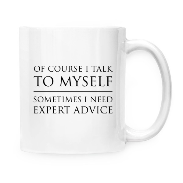 Hrnek malý bílý s potiskem Expert advice