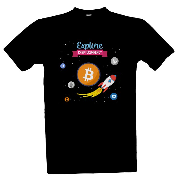 Tričko s potlačou Explore cryptocurrency