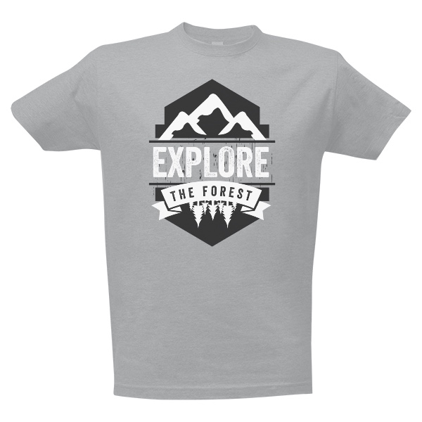 Tričko s potiskem explore the forest