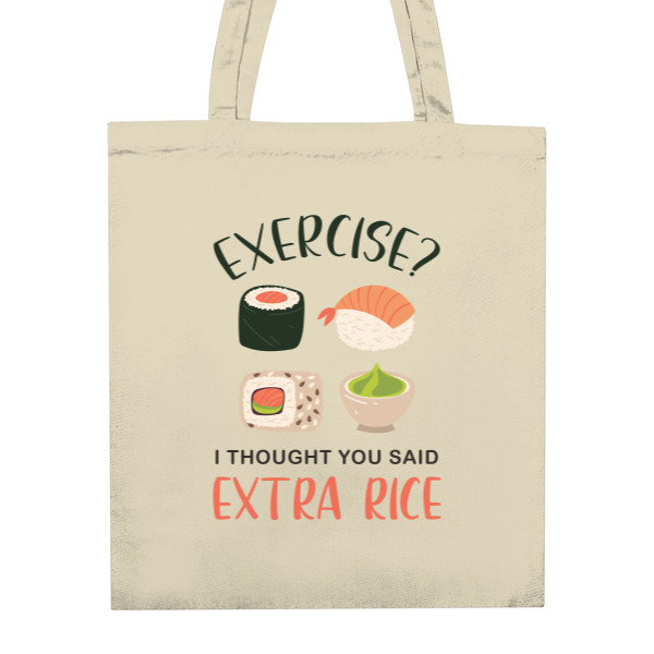 Nákupní taška unisex s potiskem Extra rice