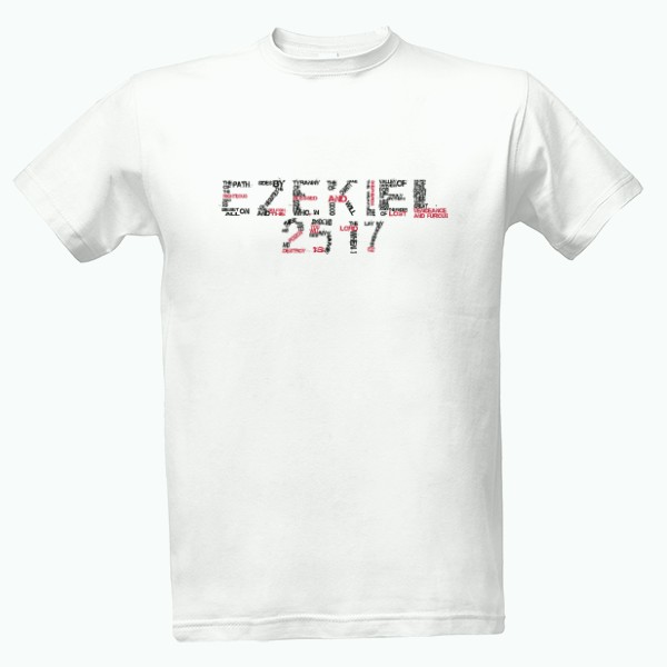 Tričko s potiskem EZEKIEL 25.17 - Pulp Fiction ed.