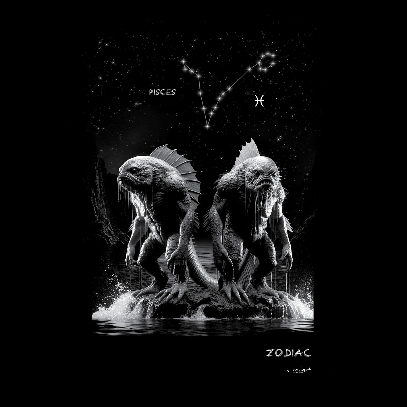 Tričko s potiskem Redart - Zodiac - Pisces