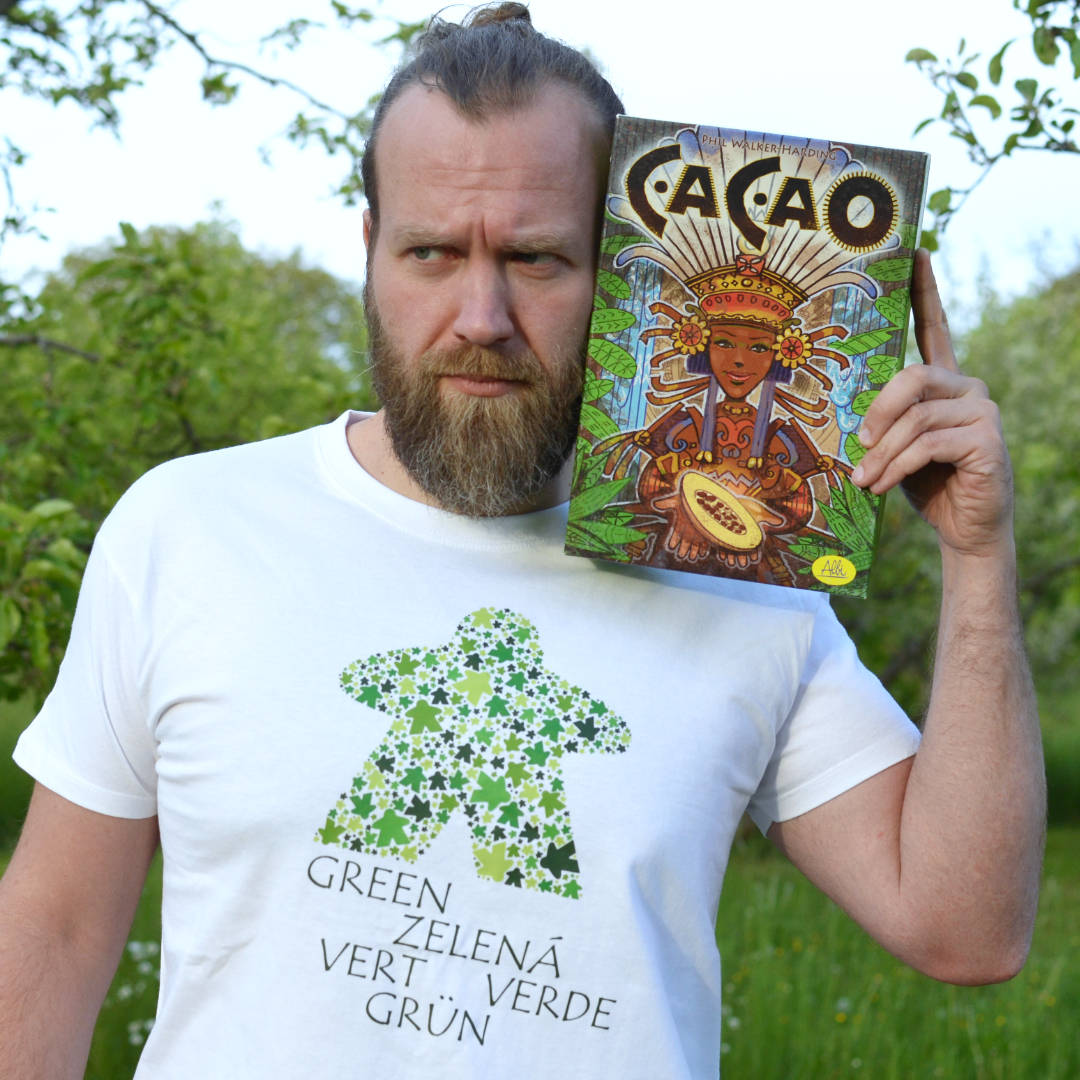 Tričko s potiskem Color Meeple – Zelená Jazyky