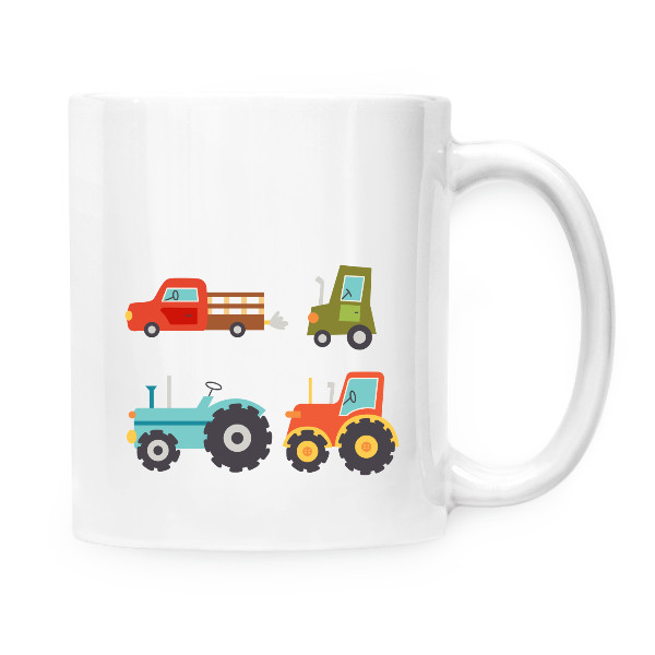 Hrnek malý bílý s potiskem Farmář