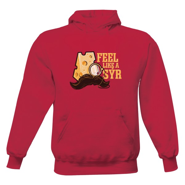 Pánská mikina s kapucí s potiskem Feel like a sýr