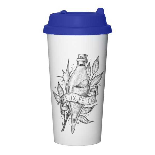 Cestovní nerezový hrnek s potiskem Felix felicis