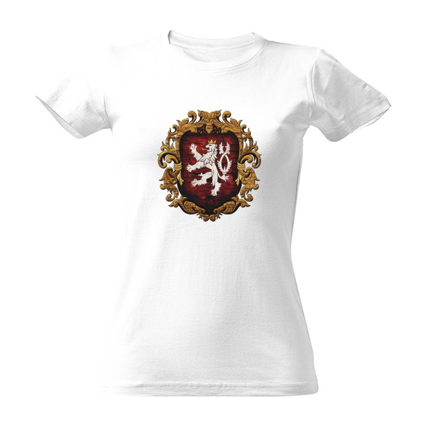 Tričko s potiskem FIT VIA VI - český lev a heraldický ornament