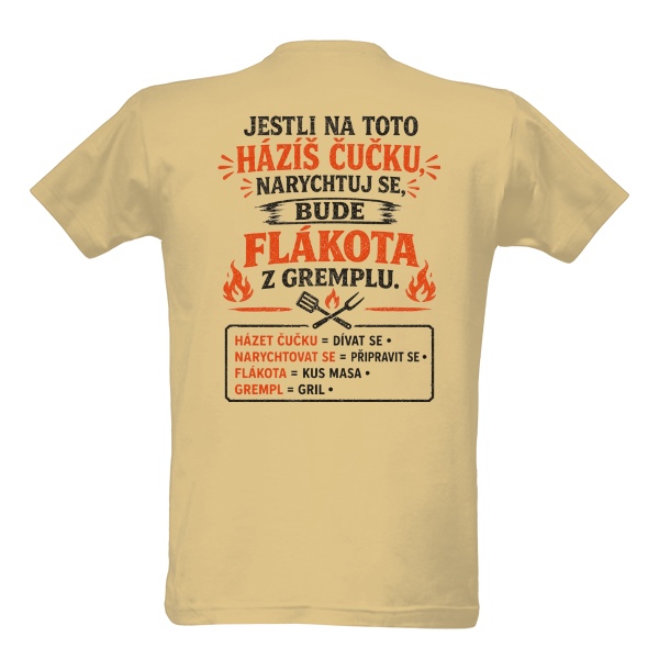 Tričko s potiskem Flákota z gremplu