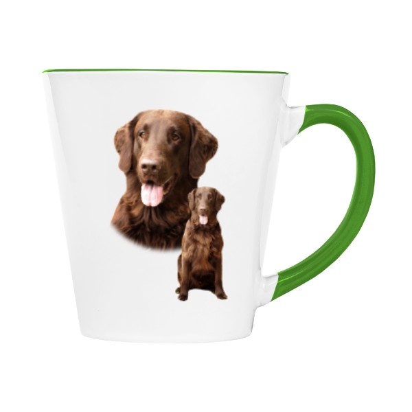 Hrnek kónický barevný s potiskem Flat Coated Retriever 