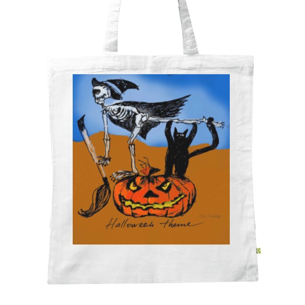BIO plátěná taška s potiskem Flight of Halloween -bag