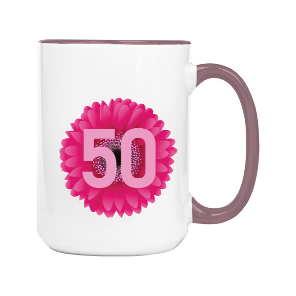 Mug big colourful s potiskem Floral fifty