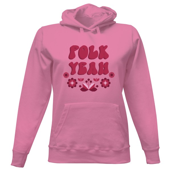 Dámska mikina s kapucňou s potlačou Folk yeah