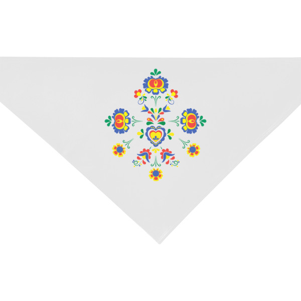Bavlněný trojcípý šátek s potiskem Folklórní ornament na šátku