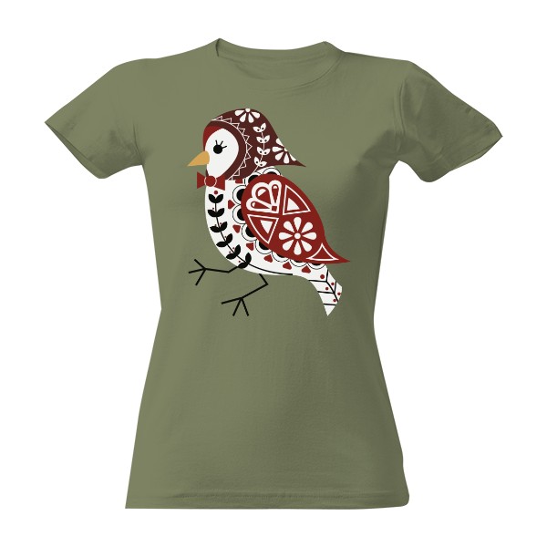 Tričko s potiskem Folklórní pták