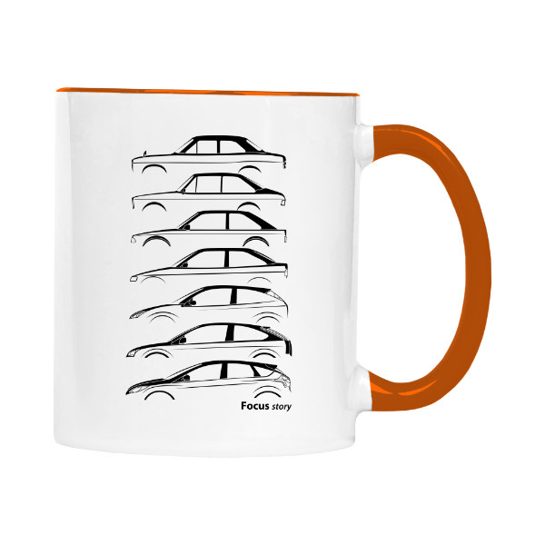 Hrnček malý farebný s potlačou Focus