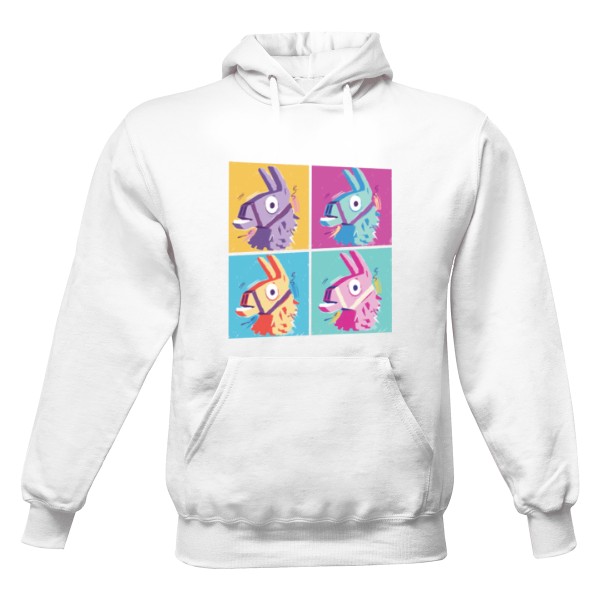 Pánská mikina s kapucí Just Hoods s potiskem Fortnite lama mikina