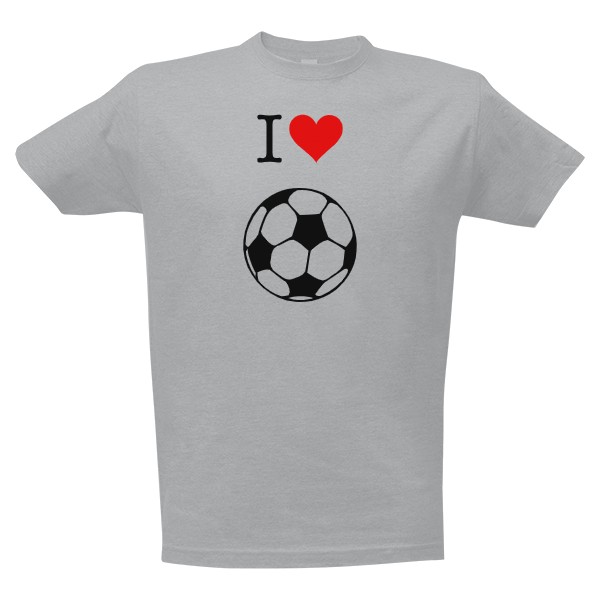 Tričko s potiskem fotbal - šedé