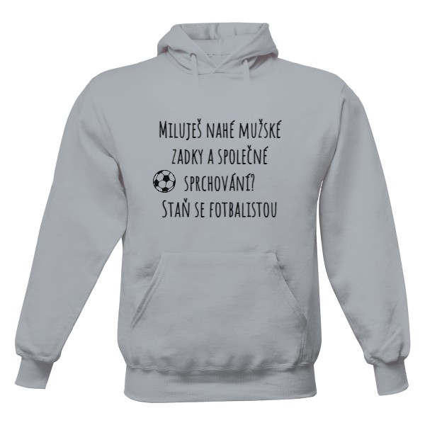 Pánská mikina s kapucí s potiskem Já chci být fotbalistou