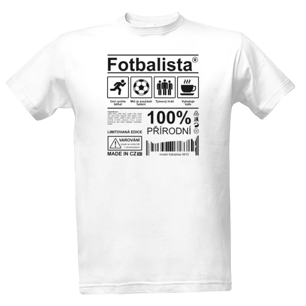Tričko s potiskem Fotbalista - sport