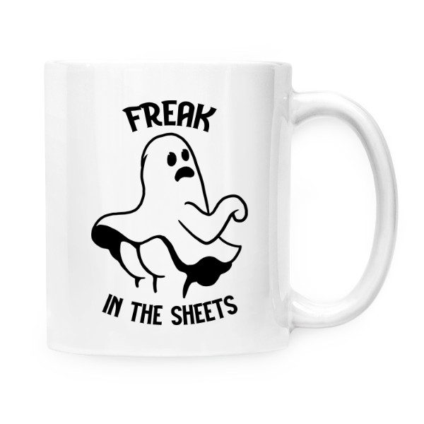 Cup white s potiskem Freak in the sheets