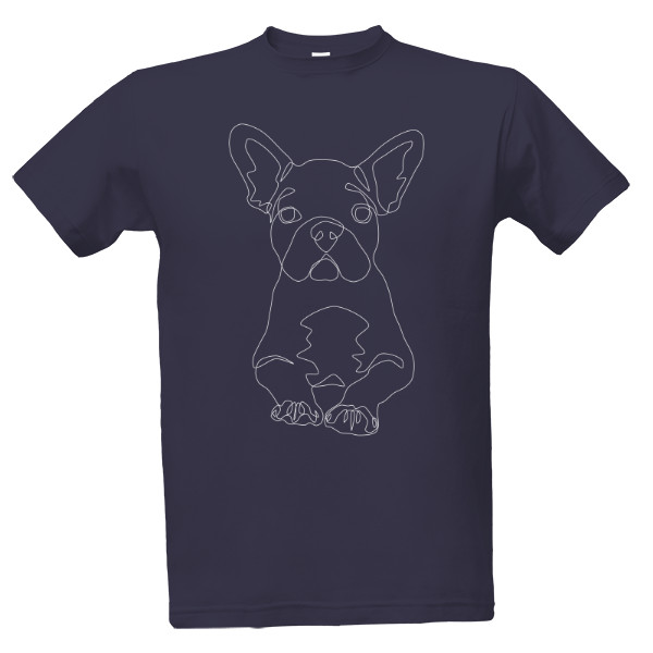 French Bulldog line art white T-shirt