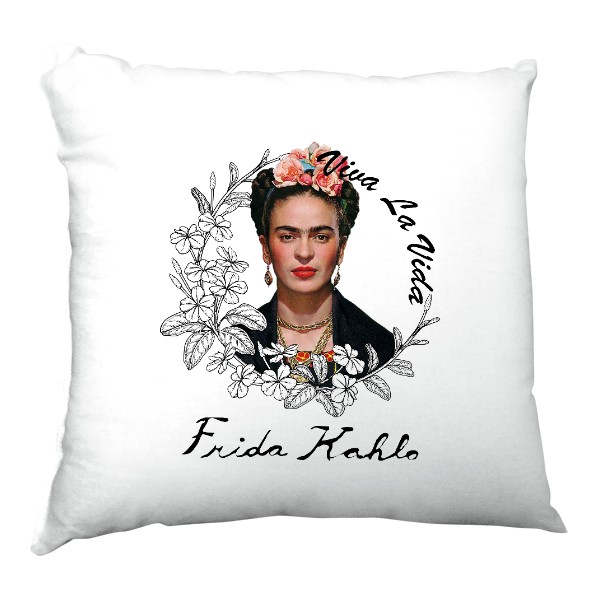 Polštář saténový s potiskem Frida Kahlo