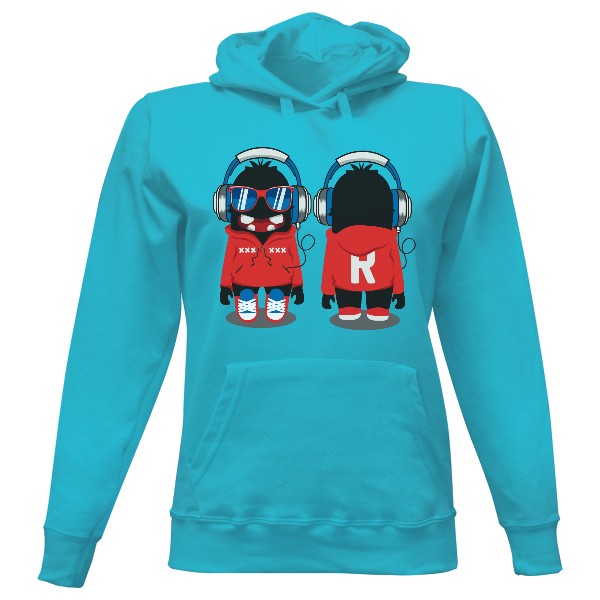 Dámská mikina s kapucí s potiskem FRONT BACK 1 ramirez hip hop