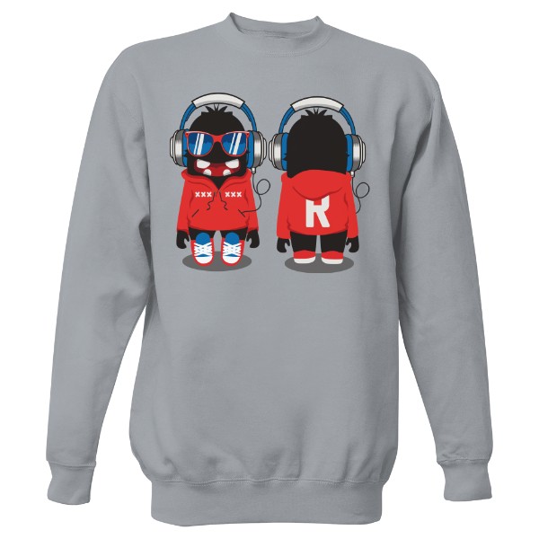 Mikina bez kapuce Unisex s potiskem Front Back Ramirez mikina bez kapuce hip hop