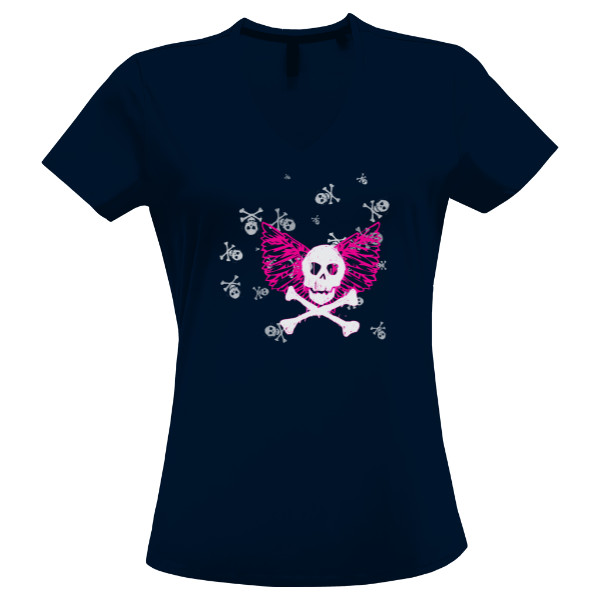 Tričko s potlačou Girl Skull Motive