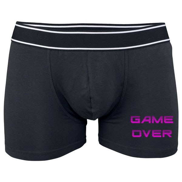 Boxerky Kariban s potiskem GAME OVER - fialová