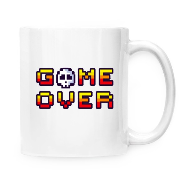 Hrnek malý bílý s potiskem GAME OVER