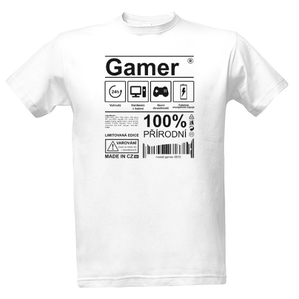 Tričko s potiskem Gamer