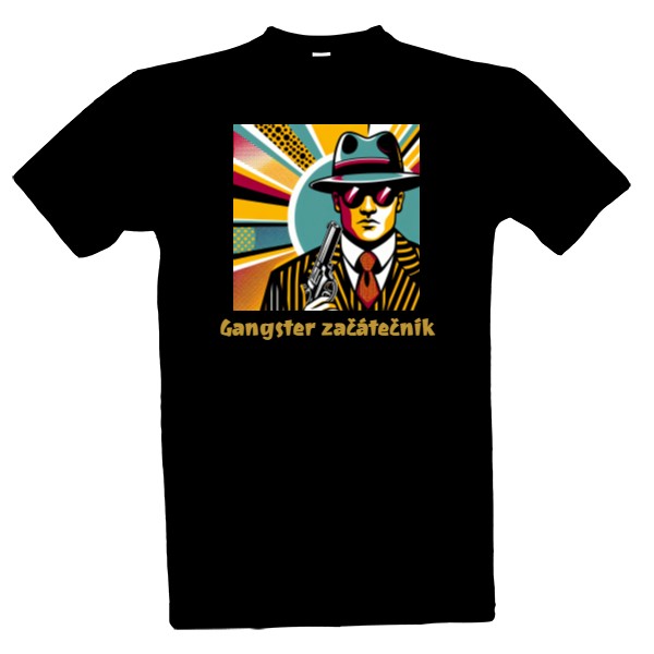 Tričko s potiskem Gangster začátečník black