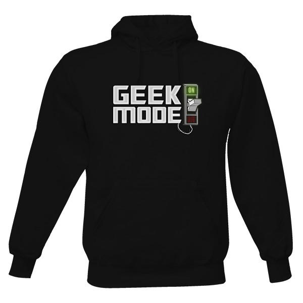 Pánská mikina s kapucí s potiskem Geek mode on