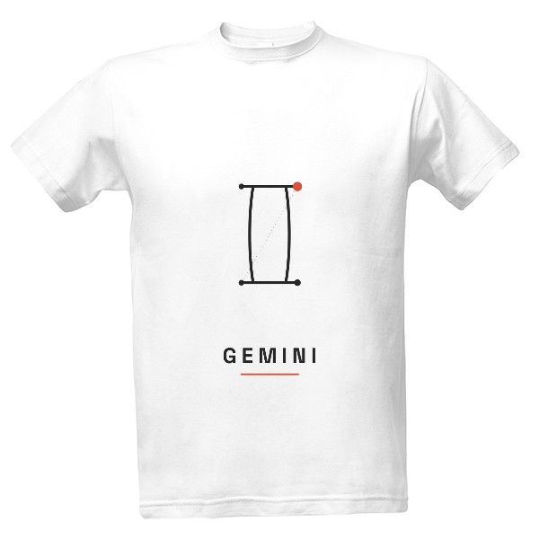 Tričko s potlačou Gemini – znamenie zverokruhu po anglicky (pánske)